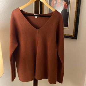 JJill Rust V-neck Sweater size M